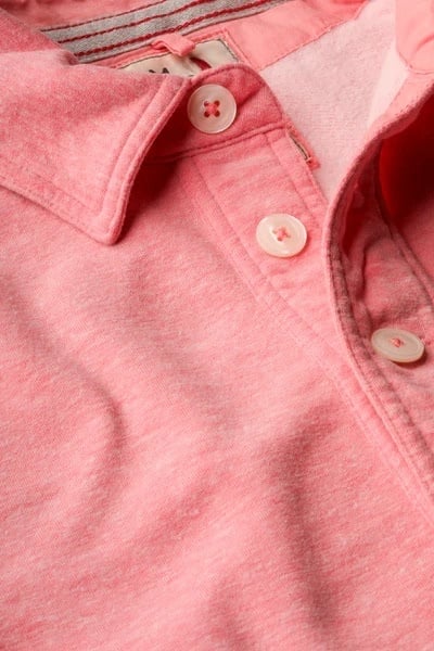 LOOPBACK POLO - PINK HEATHER