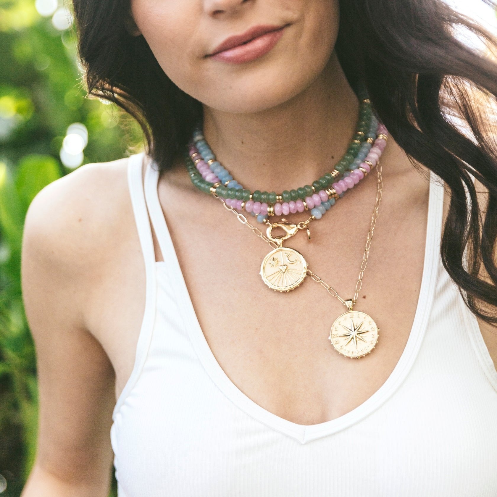 GUMDROP BEADED NECKLACE - LILAC