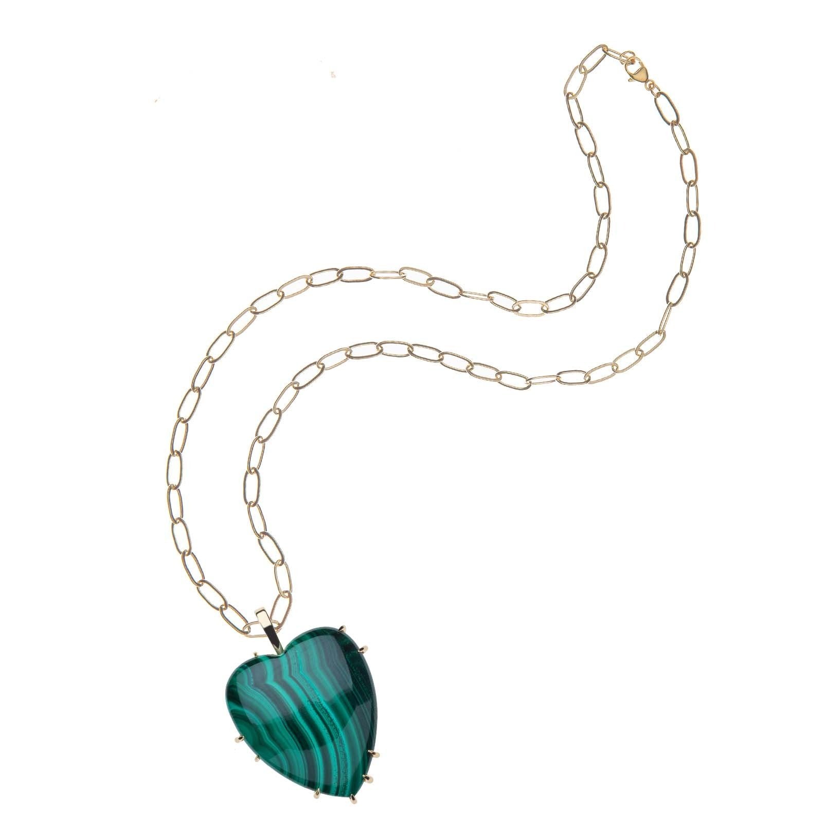 CARRY YOUR HEART MALACHITE 18" DRAWN LINK