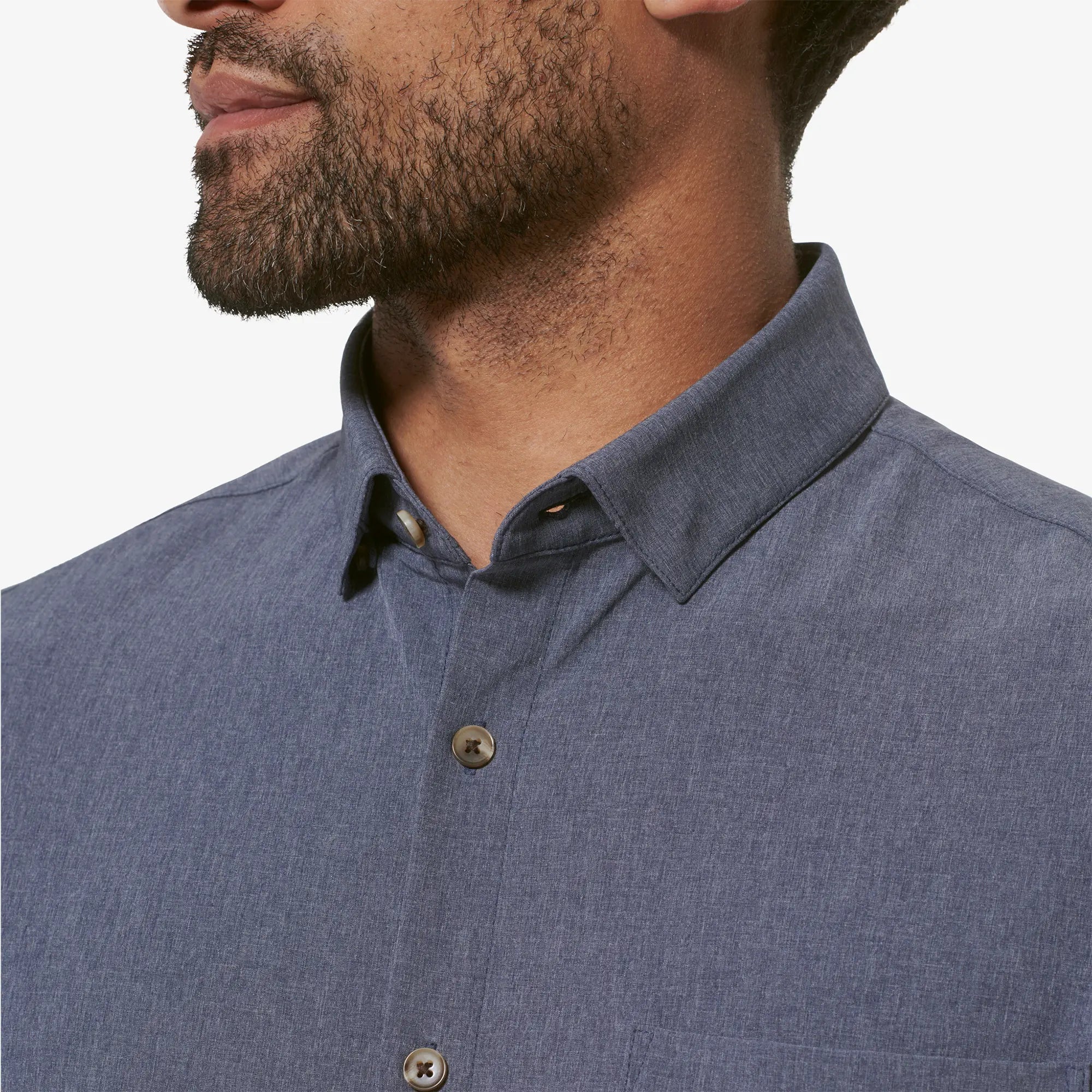 LEEWARD SHORT SLEEVE - MARITIME BLUE HEATHER