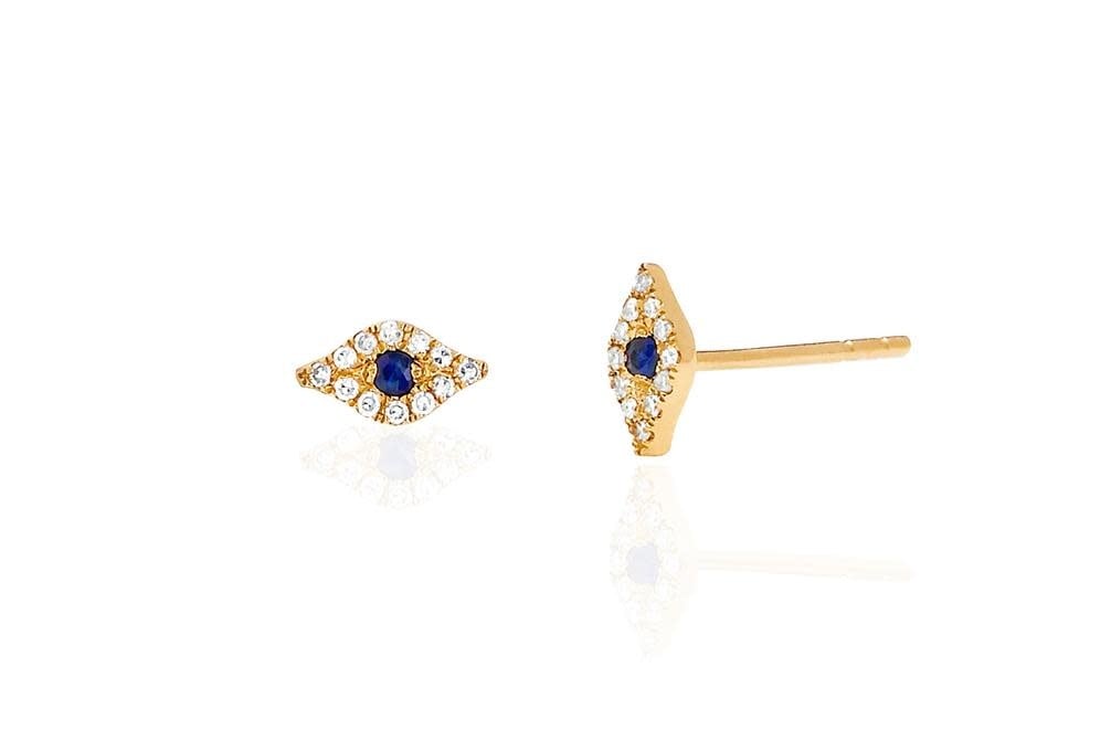 SINGLE MINI DIAMOND EVIL EYE STUD EARRING EF-60076S-BS