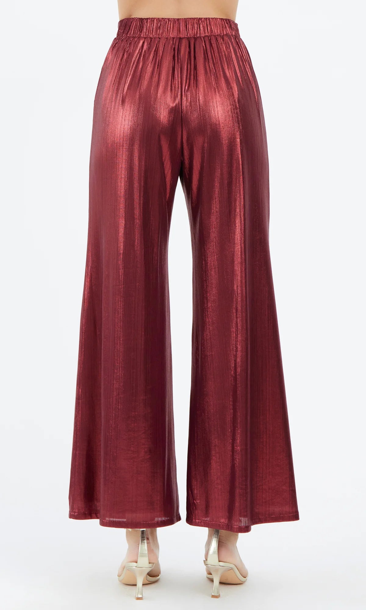 RORY METALLIC WIDE LEG - MERLOT