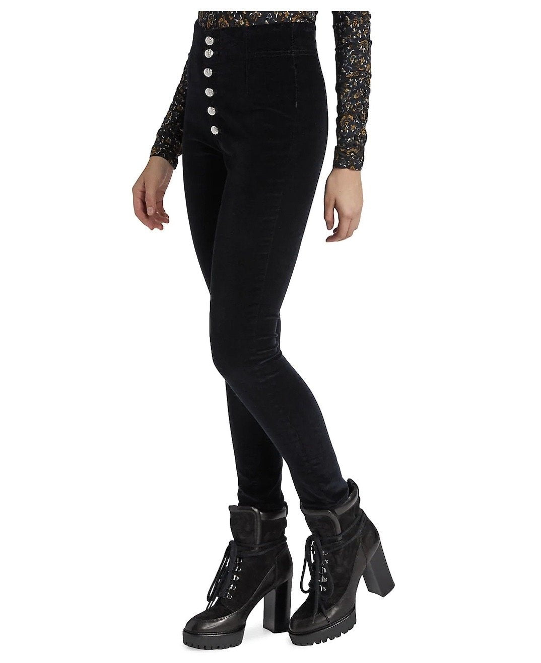 Debbie High-Rise Velvet Skinny Jeans