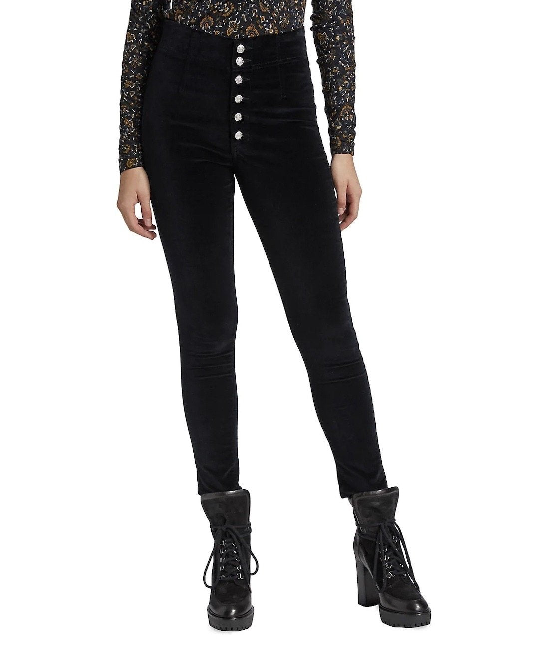 Debbie High-Rise Velvet Skinny Jeans