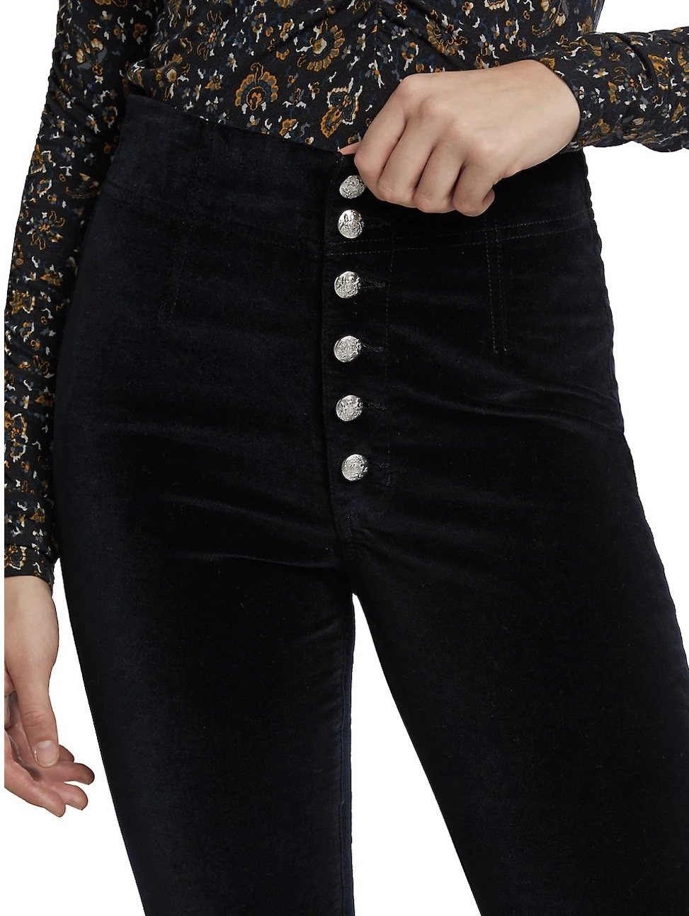 Debbie High-Rise Velvet Skinny Jeans