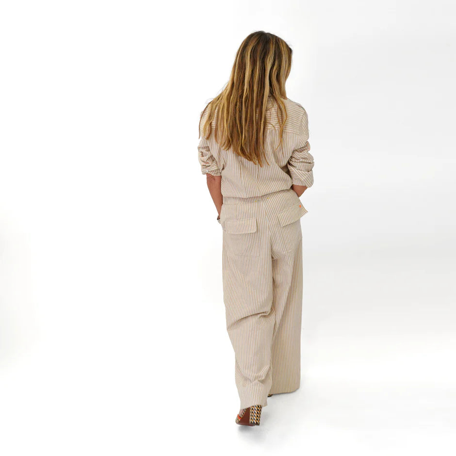 POST LINEN STRIPE PANT