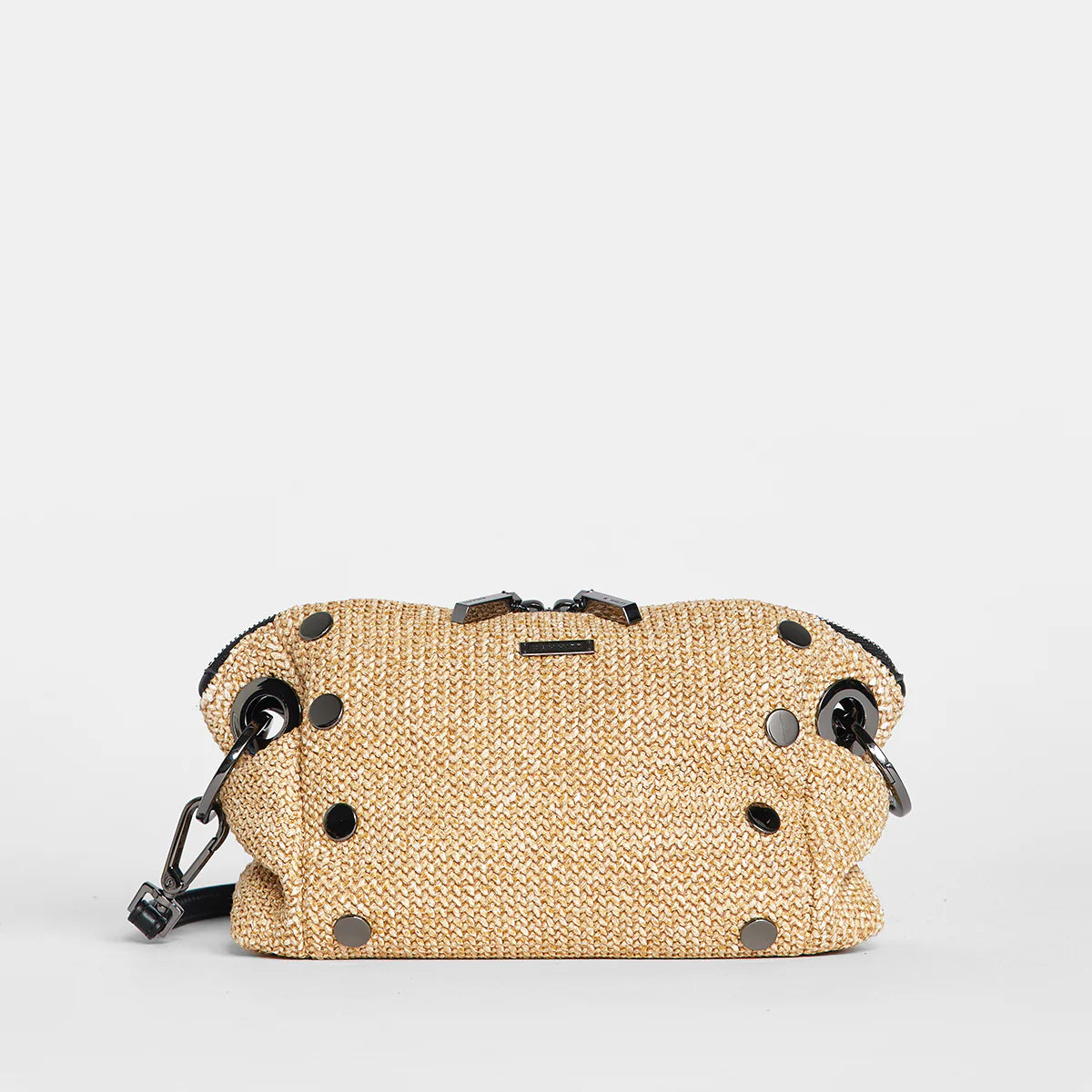 DANIEL CROSSBODY SML - CHAPARRAL RAFFIA/GUNMETAL