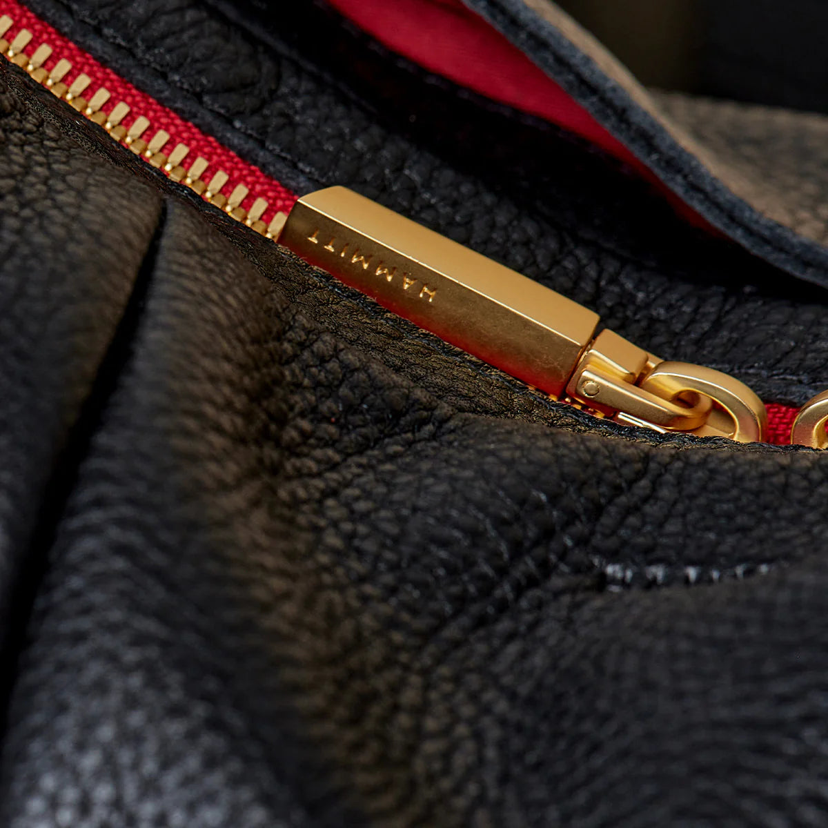 HAMMITT MORGAN - BLACK-BRUSHED GOLD RED ZIP