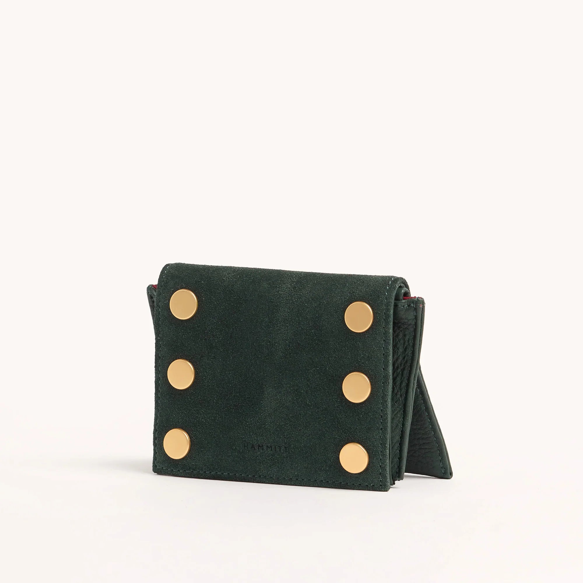 HAMMITT ALLEN WALLET - Green Room Suede/Brushed Gold