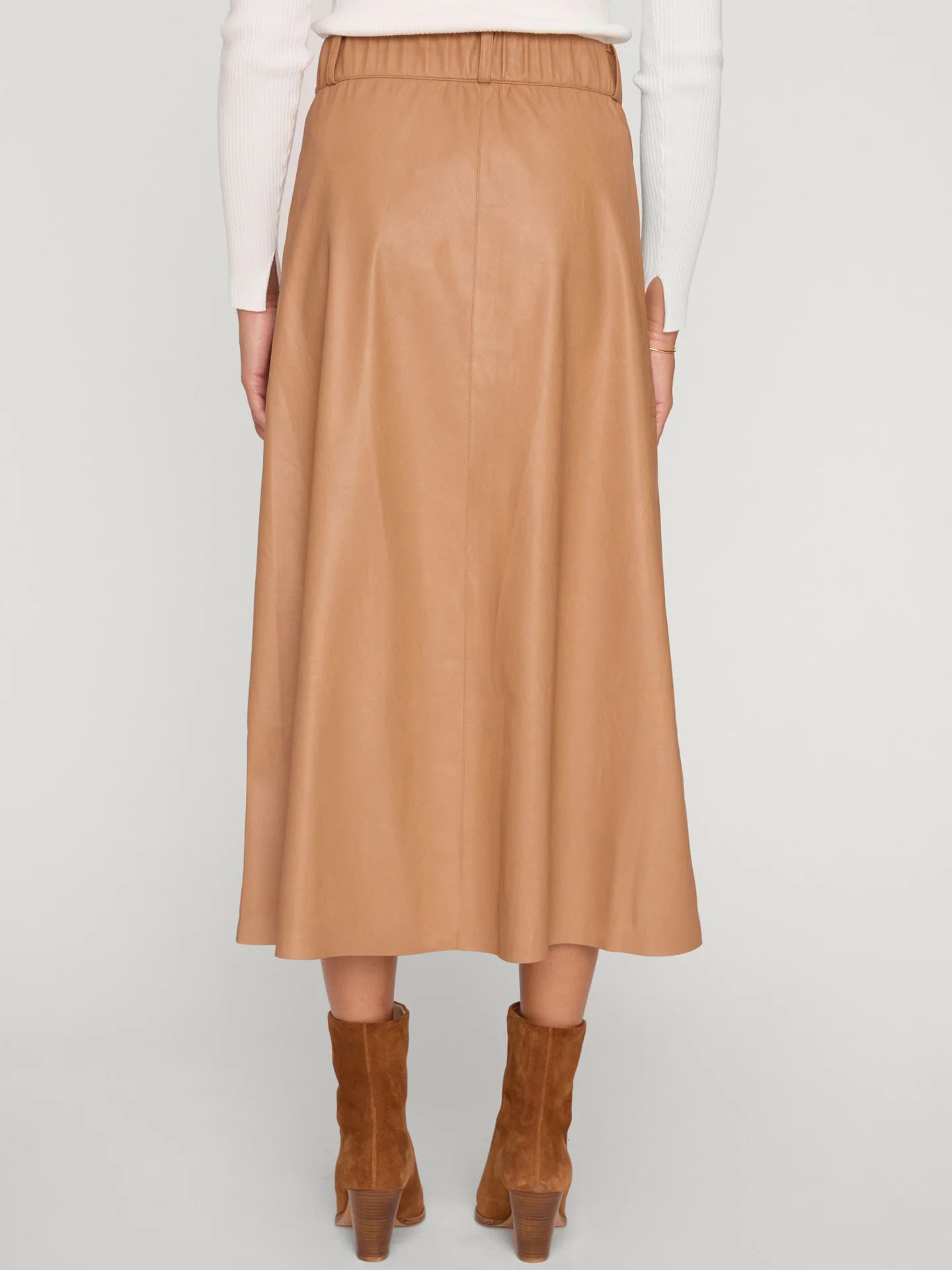 MICA VEGAN LEATHER SKIRT - DUNES