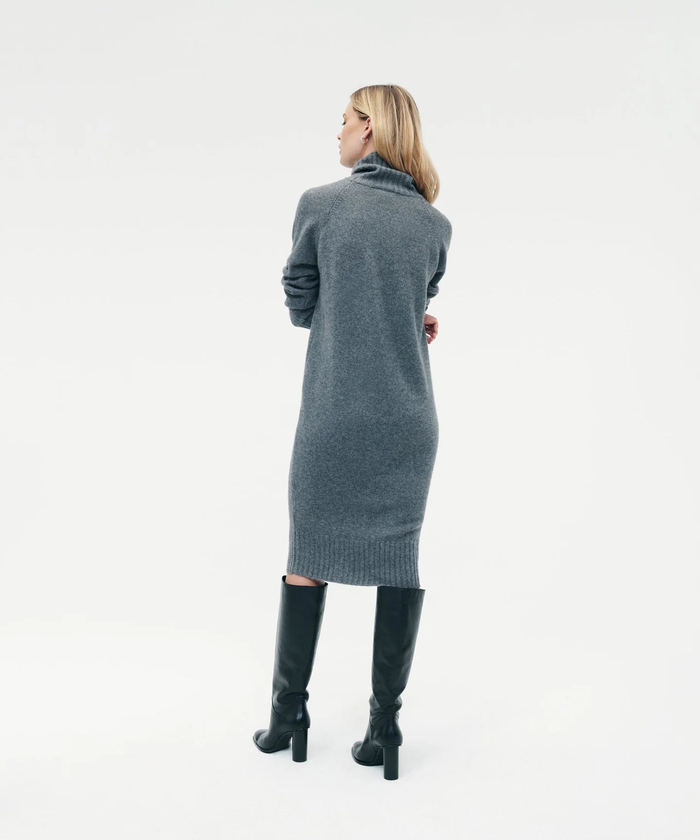 LUXE CASHMERE TURTLENECK DRESS