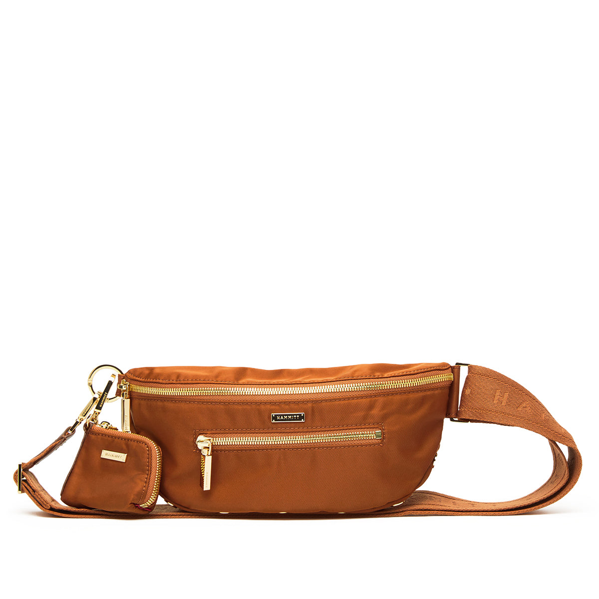 CHARLES CROSSBODY MED - AMBER NYLON/GOLD