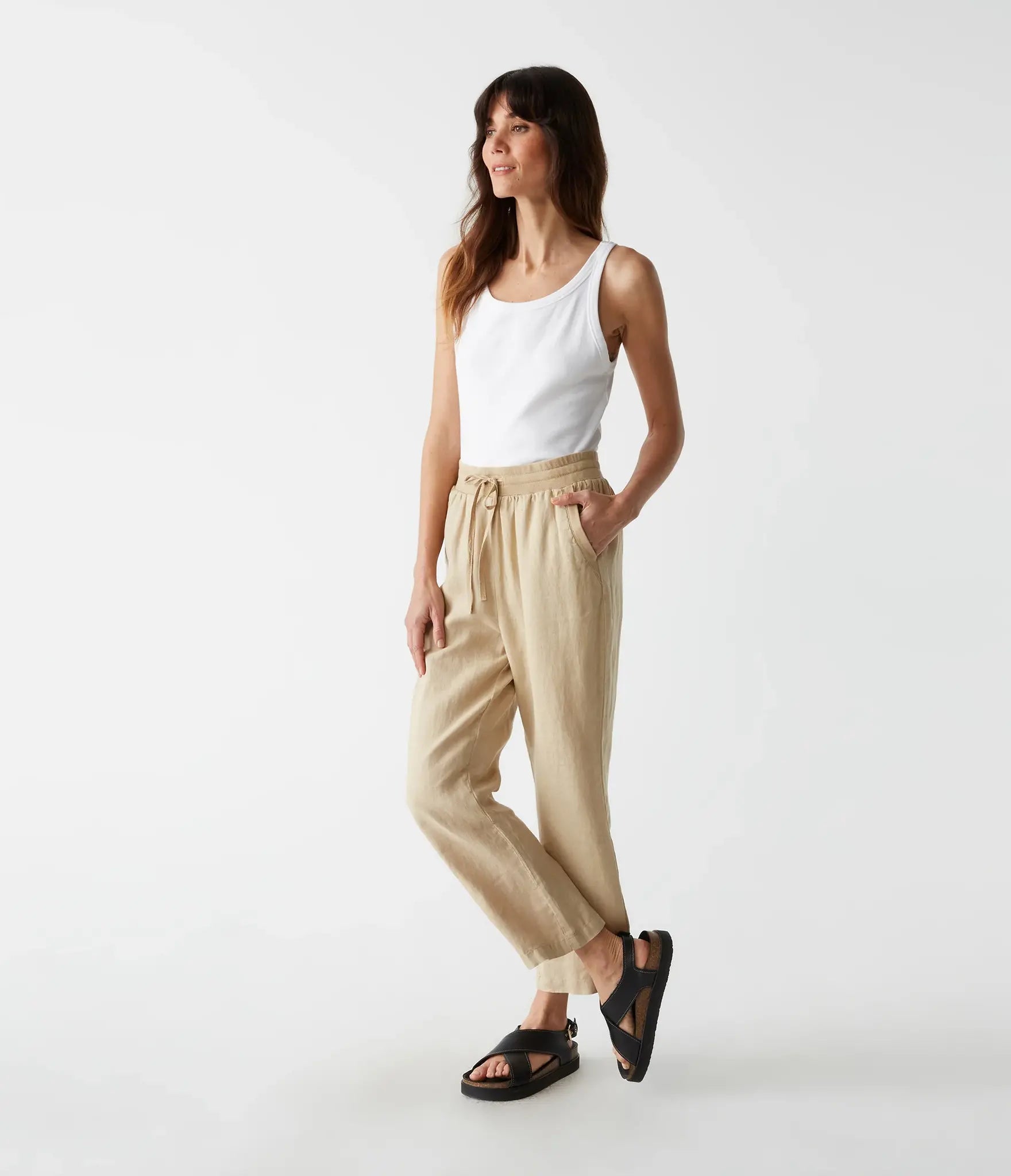 NOLAN PULL ON PANT - NATURAL